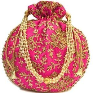 Indian Ethnic Women Potli Bags Rose
